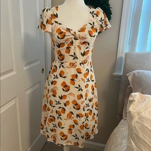 NWOT White Lemon Retro Tea Sundress